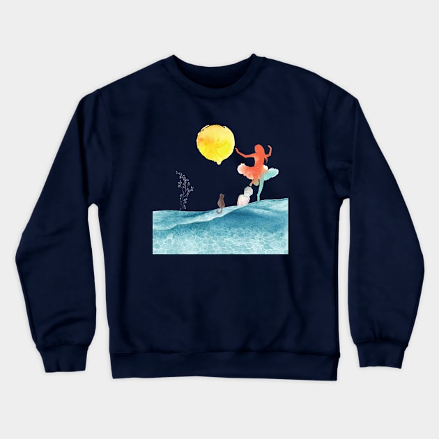 Watercolor design of dancing ballerina Crewneck Sweatshirt by Mission Bear